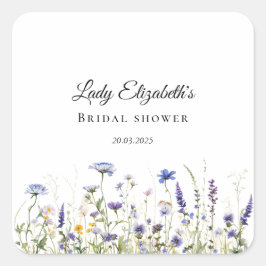 Blue Wildblume Regency Bridal Collection Quadratischer Aufkleber