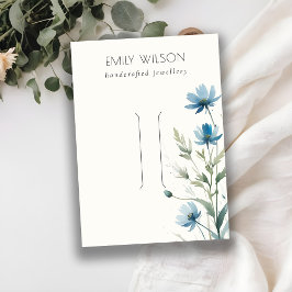 Blue Wildblume Watercolor Hairpin Juwelier Display Visitenkarte