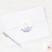 Blue Wildblume Watercolor Wedding Runder Aufkleber (Umschlag)