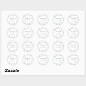 Blue Wildblume Wedding Classic Round Sticker (Blatt)