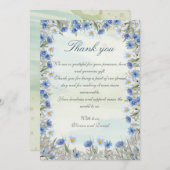 Blue Wildblume Wedding Dankeschön Card Dankeskarte (Vorne/Hinten)