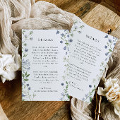 Blue Wildblume Wedding Details Card, Aquarell Begleitkarte