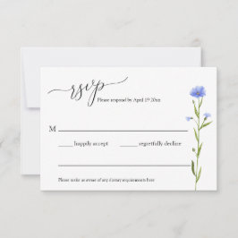 Blue Wildblume Wedding Rsvp Enclosure Card Karte