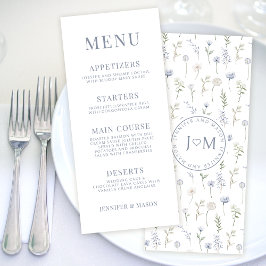 Blue Wildblume Whimsical Hochzeitskarte