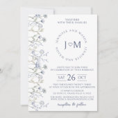 Blue Wildblume winzige Blume Hochzeitseinladung Einladung (Vorderseite)