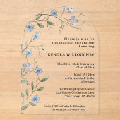 Blue Wildblumen Abschluss Arch Acryleinladungen (Vorderseite)