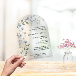 Blue Wildblumen Abschluss Arch Acryleinladungen