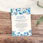 Blue Wildblumen Beileid Memory Danke Karte