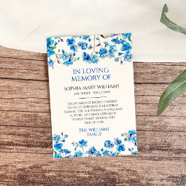 Blue Wildblumen Beileid Memory Danke Karte