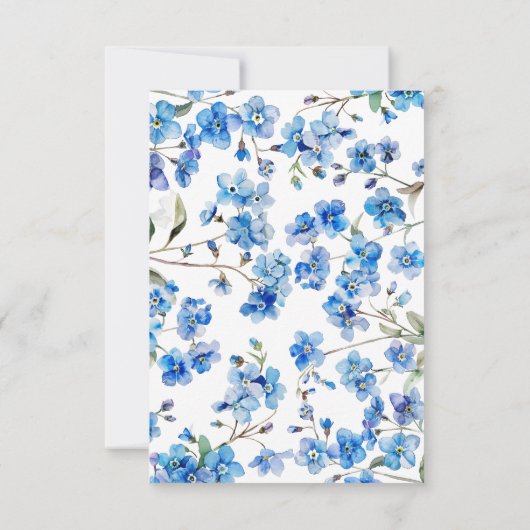 Blue Wildblumen Beileid Memory Danke Karte (Rückseite)