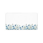 Blue Wildblumen Blank DIY Print Wedding Address Adressaufkleber (Vorne)