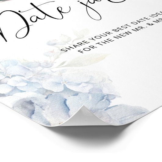 Blue Wildblumen Briddate Night Ideas Datum Jar Poster (Ecke)