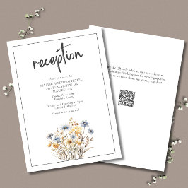 Blue Wildblumen Formal Eleganter Hochzeitsslipp Em Begleitkarte