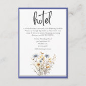 Blue Wildblumen Formal Elegantes Wedding Hotel Begleitkarte (Vorderseite)