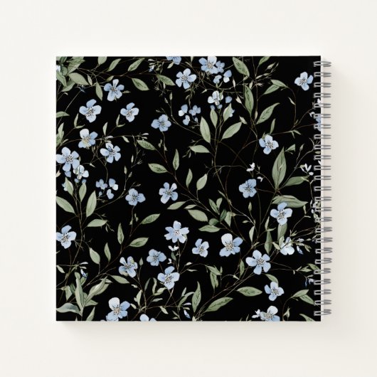 Blue Wildblumen Foto Abschluss Gästebuch Notizblock (Rückseite)