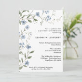 Blue Wildblumen Foto Homeschool Abschluss Einladung (Stehend Vorderseite)