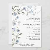 Blue Wildblumen Graduation Party Einladung (Vorderseite)