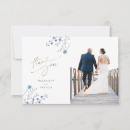 Blue Wildblumen Hochzeit Dankeschön Karte
