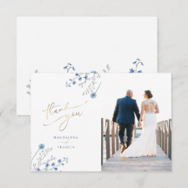 Blue Wildblumen Hochzeit Dankeschön Karte