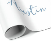 Blue Wildblumen Hochzeit/Dusche Glückwunsch Geschenkpapier (Rolleneckpunkt)