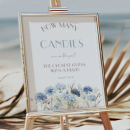 Blue Wildblumen Kinderdusche Wie viele Candies Spi Poster