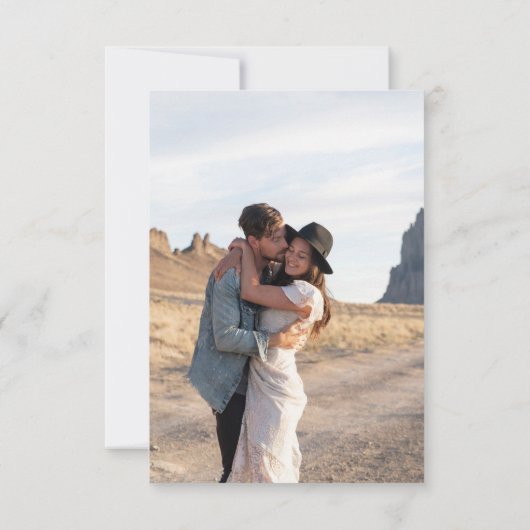 Blue Wildblumen Monogram Wappen Save the Date Card (Rückseite)