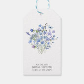 Blue Wildblumen Sweet Floral Brautparty Gefallen Geschenkanhänger (Rückseite)