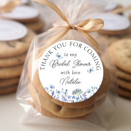 Blue Wildblumen Sweet Floral Vielen Dank für Ihr K Runder Aufkleber