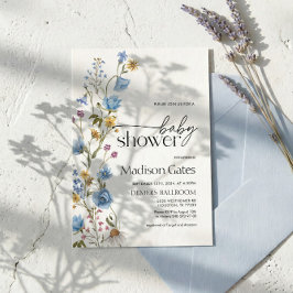 Blue Wildflower Baby Shower Invitation  Einladung