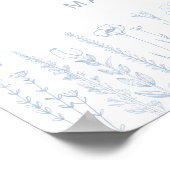 Blue Wildflower Baby Shower Welcome Sign Poster (Ecke)