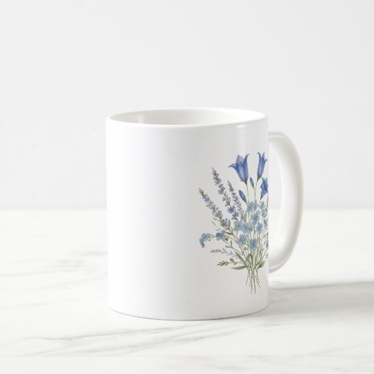 Blue Wildflower Bouquet Kaffeetasse (VorderseiteRechts)