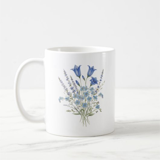 Blue Wildflower Bouquet Kaffeetasse (Links)
