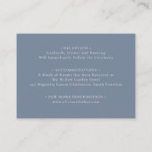 Blue Wildflower Details Card Periwinkle Wedding Begleitkarte (Rückseite)