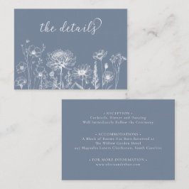 Blue Wildflower Details Card Periwinkle Wedding Begleitkarte