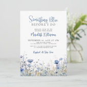 Blue Wildflower Floral Bridal Shower Einladung (Stehend Vorderseite)