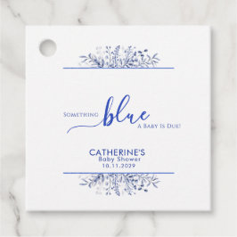 Blue Wildflower Frame Something Blue Baby Shower  Geschenkanhänger