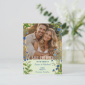 Blue Wildflower | Garden Botanical Ankündigungspostkarte (Stehend Vorderseite)