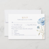Blue Wildflower Garden Wedding RSVP Card Karte (Vorderseite)