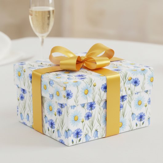 Blue Wildflower Meadow Geschenkpapier