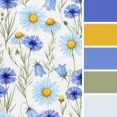 Blue Wildflower Meadow Yogamatte