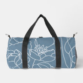 Blue Wildflower Modern Duffle Bag (Vorderseite)