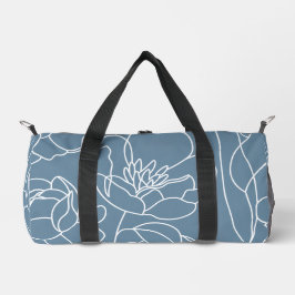 Blue Wildflower Modern Duffle Bag