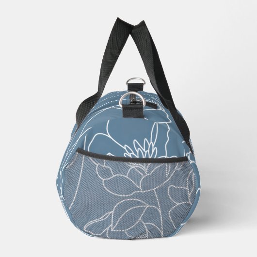 Blue Wildflower Modern Duffle Bag (Rechts)