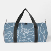 Blue Wildflower Modern Duffle Bag (Rückseite)