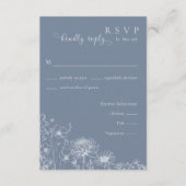 Blue Wildflower RSVP Card Periwinkle Wedding Begleitkarte (Vorderseite)