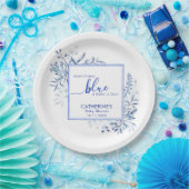 Blue Wildflower Something Blue Baby Shower Pappteller (Party)