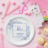 Blue Wildflower Something Blue Baby Shower Pappteller (Party)