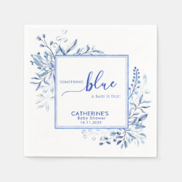 Blue Wildflower Something Blue Baby Shower Serviette