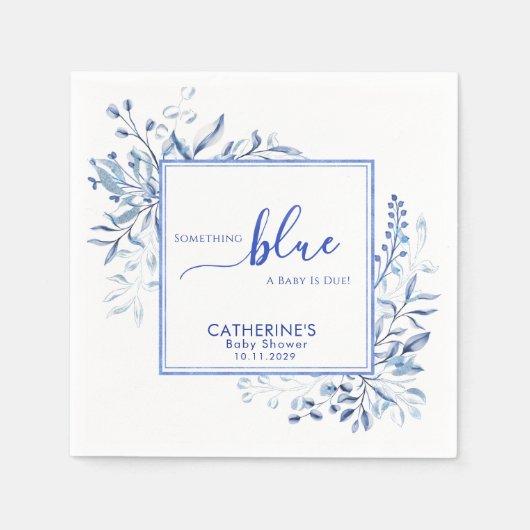 Blue Wildflower Something Blue Baby Shower Serviette (Vorderseite)