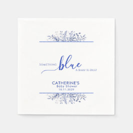 Blue Wildflower Something Blue Baby Shower Serviette